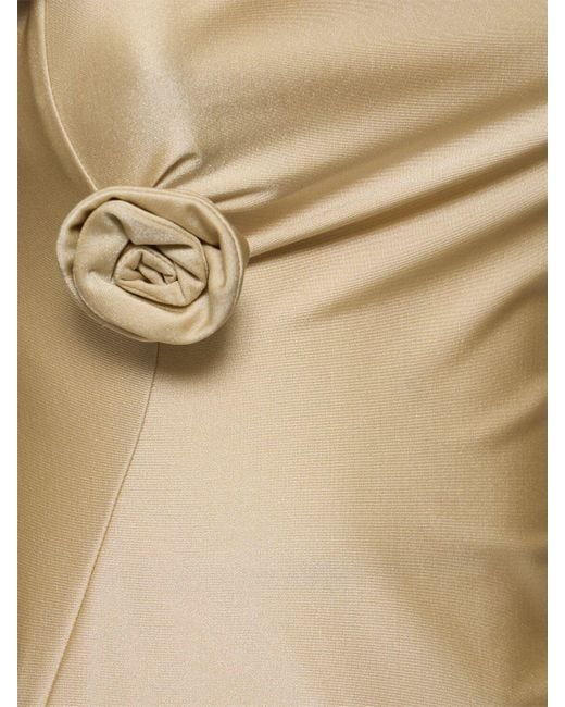 Robe asymétrique en jersey stretch détail fleur Coperni en coloris Natural