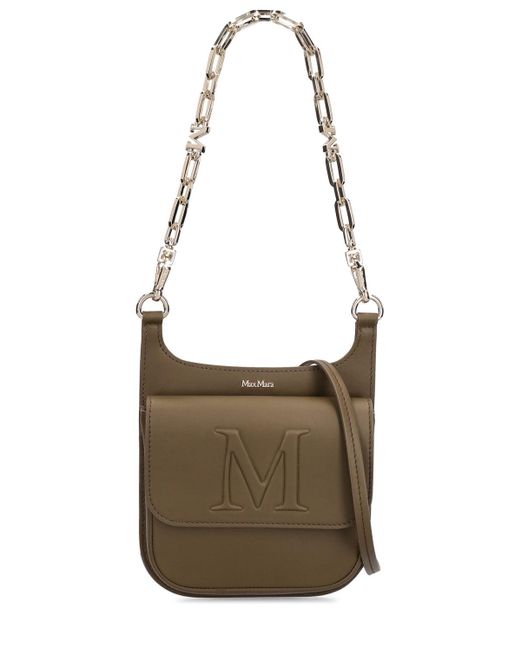 Max Mara Brown New Mym Leather Shoulder Bag