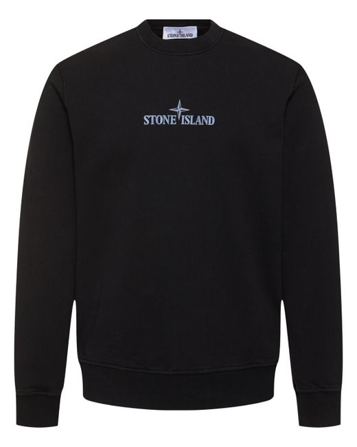Stone island black crew neck sweatshirt hotsell