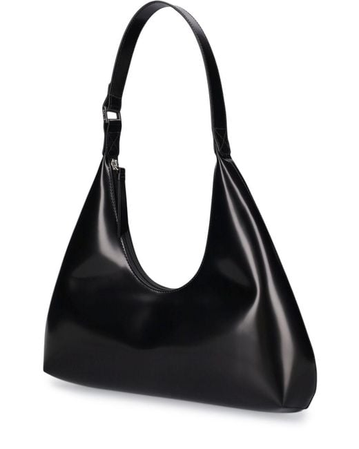 By Far Black Amber Semi-patent Leather Shoulder Bag