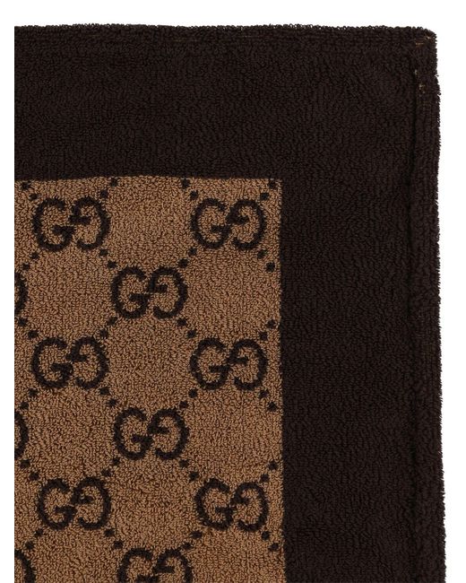 Gucci Brown gg Terrycloth Cotton Beach Towel for men