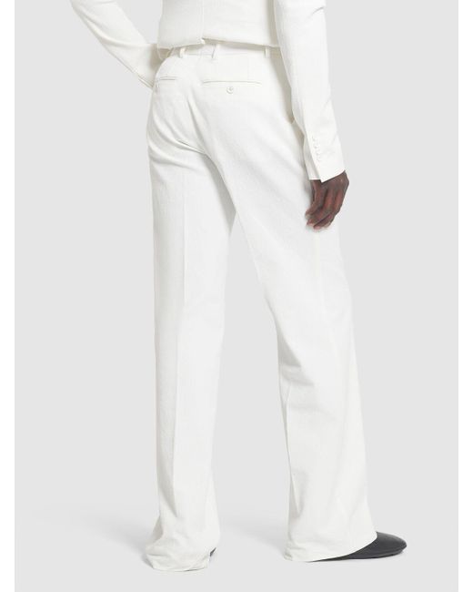 Pantaloni dritti in misto cotone di Dolce & Gabbana in White da Uomo