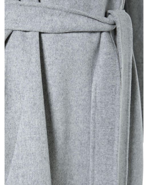 Abrigo largo elisa de lana con cinturón Max Mara de color Gray