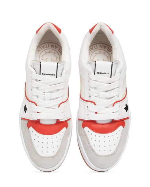 DSquared² Pink Logo Leather Sneakers for men