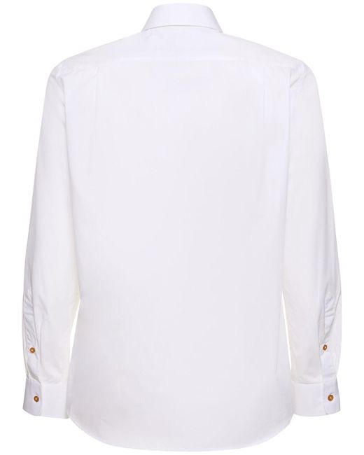 Camisa de popelina de algodón con logo Vivienne Westwood de hombre de color Blue