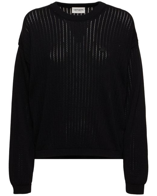Mujer Sudadera De Punto De Algodón Carhartt de color Black