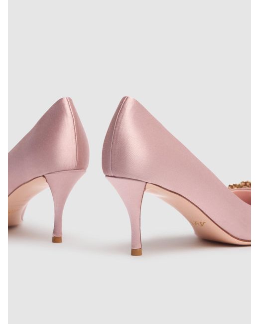 Roger Vivier Pink 65Mm Flower Crystal & Satin Pumps