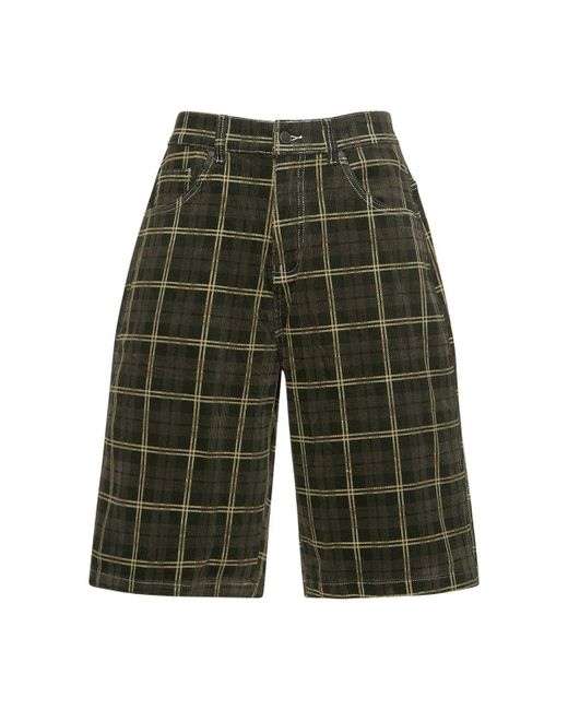 Jaded London Check Cotton Blend Shorts in Green for Men | Lyst