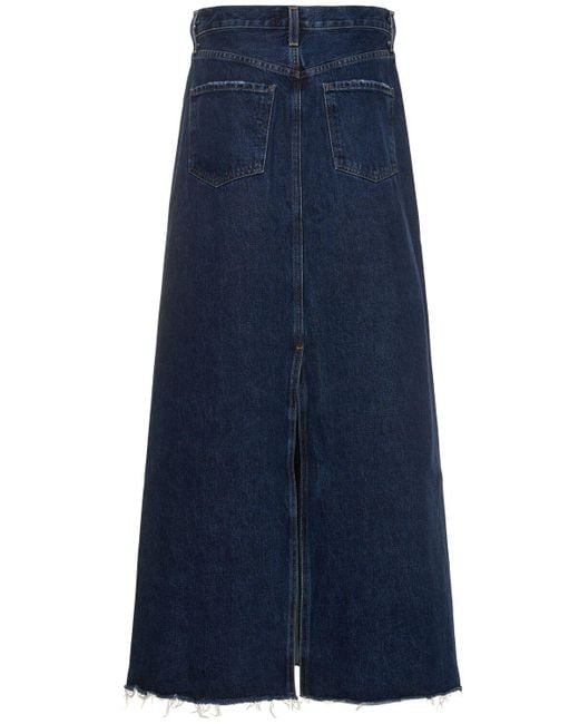 Agolde Blue Hilla Denim Long Skirt