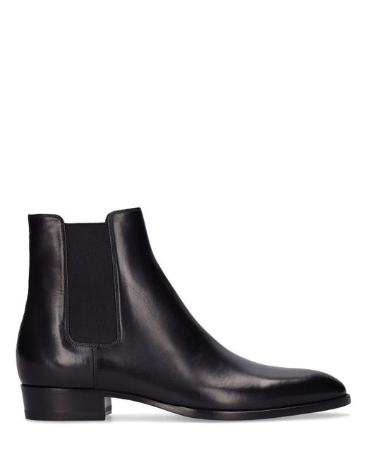 Saint Laurent Leather Wyatt 30 Chelsea Boots in Black for Men Lyst