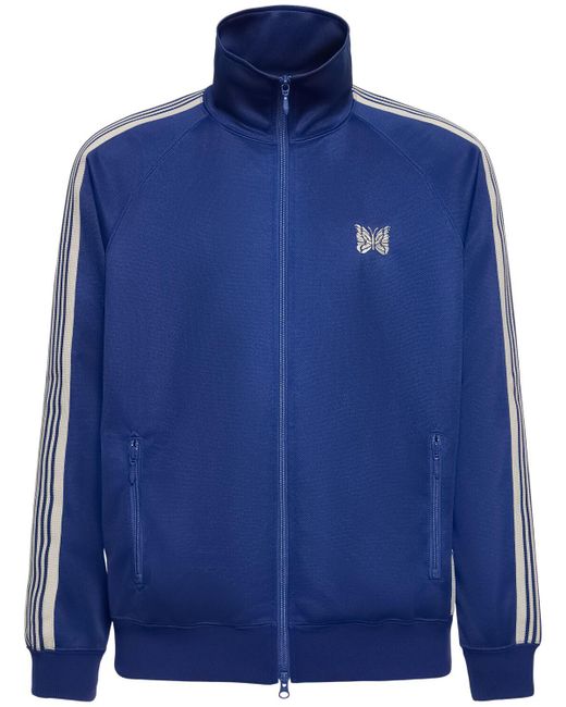 Needles Blue Logo Smooth Poly Track Jacket for men