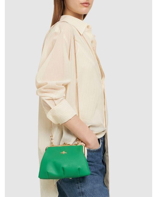 Vivienne Westwood Green Granny Frame Leather Top Handle Bag