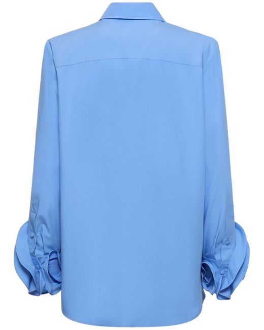 Camisa de popelina de algodón Valentino de color Blue