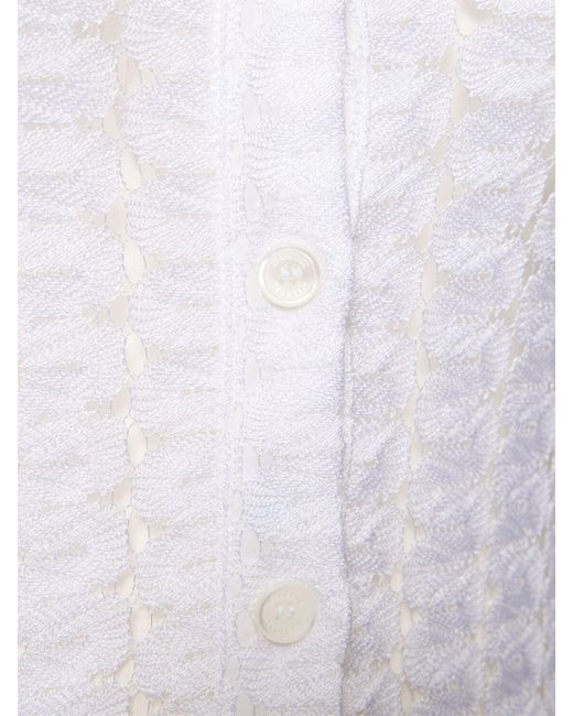 Cardigan boutonné en dentelle unie Missoni en coloris White