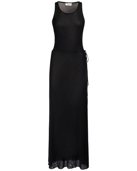 Saint Laurent Black Nylon Pareo Dress