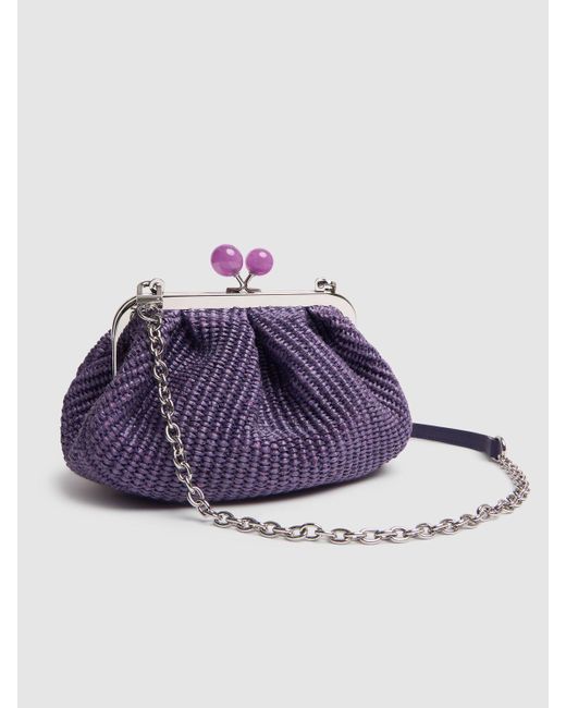 Clutch palmas efecto rafia Weekend by Maxmara de color Purple