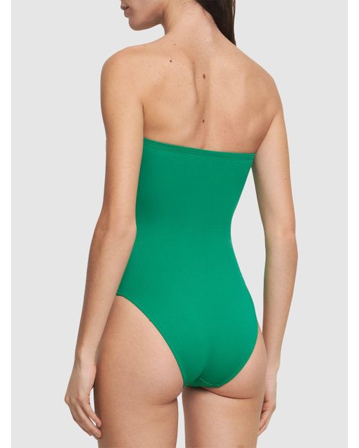 Eres Green Cassiopee Strapless Swimsuit