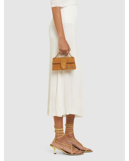 Jacquemus Brown Le Bambino Croc Suede Top Handle Bag