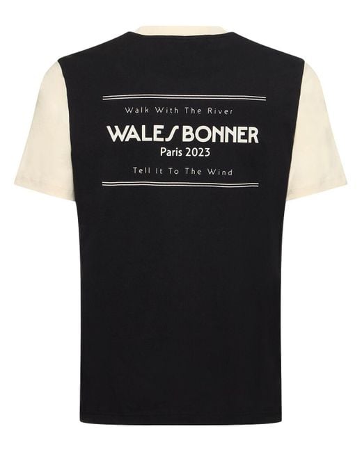 Wales Bonner Black Seine Organic Cotton T-shirt for men