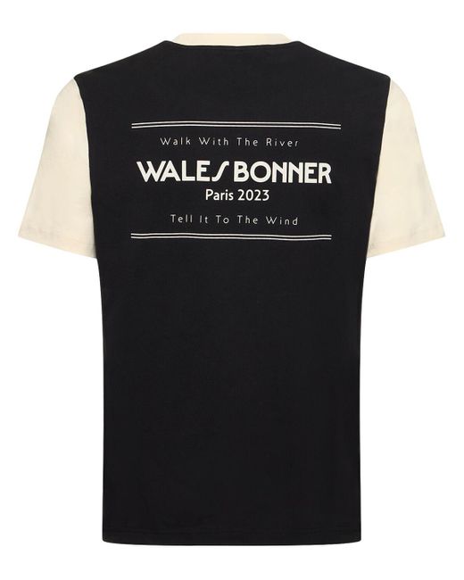 Camiseta de algodón orgánico Wales Bonner de hombre de color Black