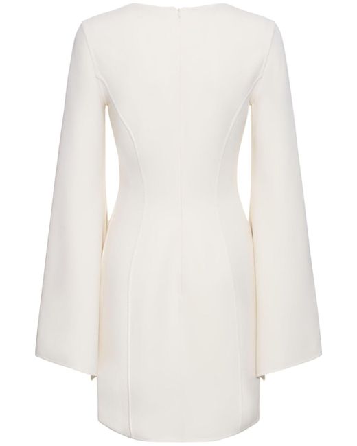 Michael Kors White Bell-sleeve Wool Mini Dress