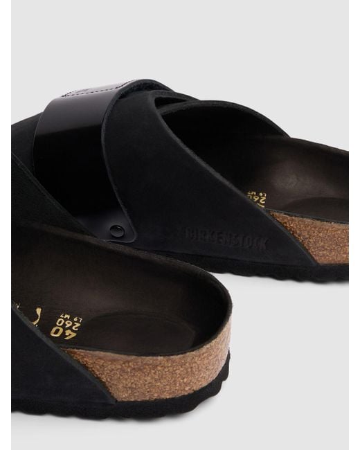 Birkenstock Black Kyoto Nubuck Shine Sandals