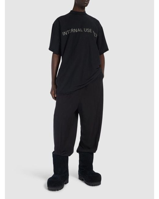 T-shirt inside out in misto cotone di Balenciaga in Black da Uomo
