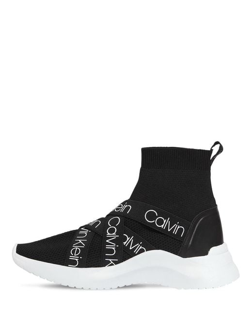 Calvin Klein Black 30mm Hohe Sockensneakers Aus Strick "umney"