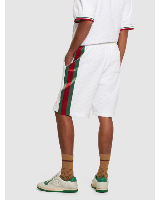 Shorts deportivos con tribanda Gucci de hombre de color White