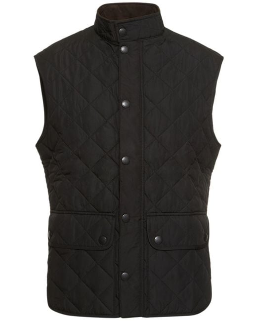 Barbour Black Lowerdale Quilted Cotton Vest for men
