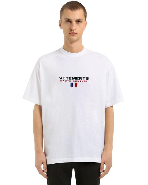 Vetements Oversized Haute Couture Jersey T-shirt in White for Men | Lyst  Canada