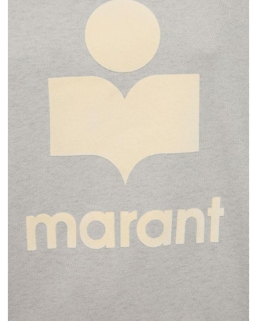 Felpa moby in misto cotone con logo di Isabel Marant in Gray