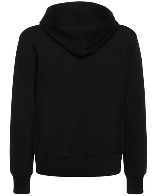 Acne Black Fairah Hooded Cotton Sweatshirt for men