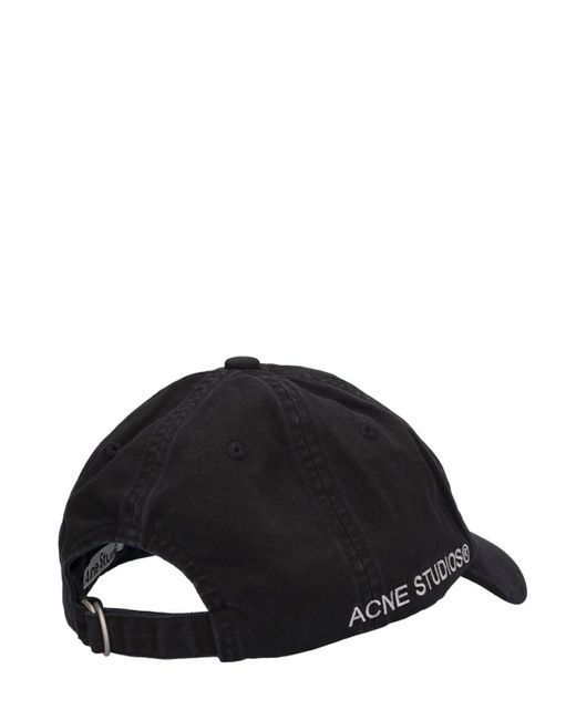 Acne Black Carliy Cotton Twill Baseball Hat for men