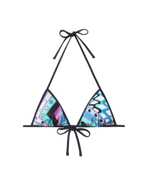 Top triangular de bikini Emilio Pucci de color Blue