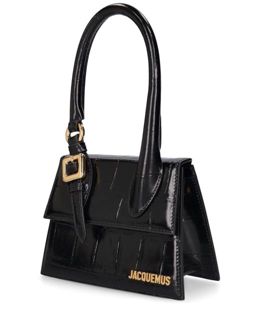 Jacquemus Black Le Chiquito Moyen Boucle Embossed Leather Bag