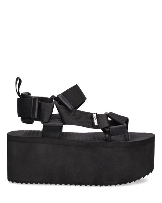 Sandalias de nylon con plataforma 80mm Moschino de color Black