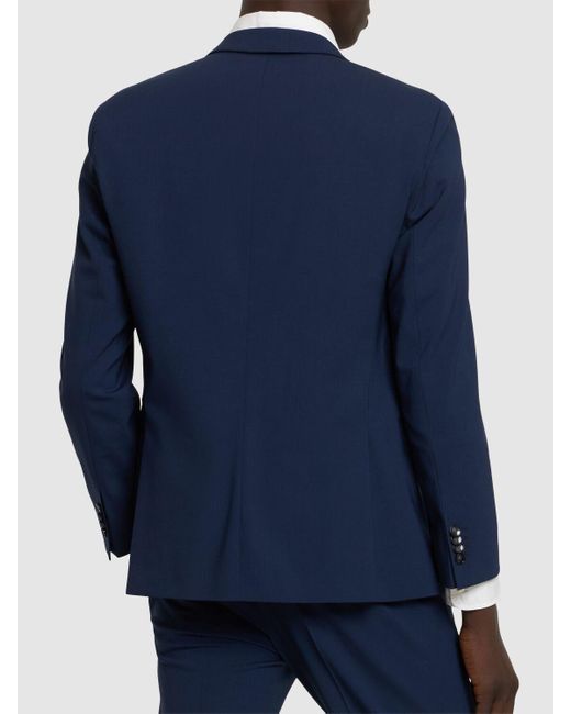 Boss Blue H-Huge Slim Fit Wool Suit for men