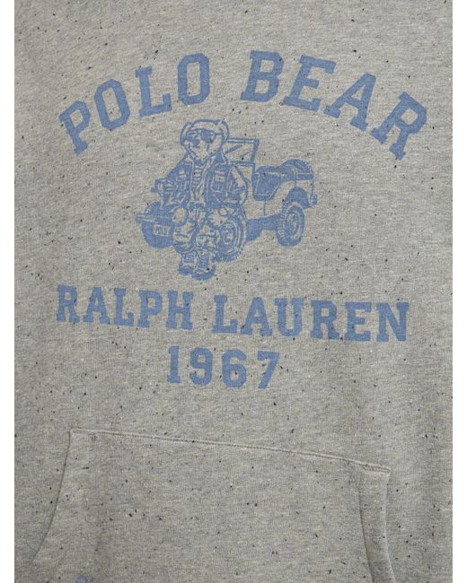 Polo Ralph Lauren Gray Polo Truck Bear Hoodie for men