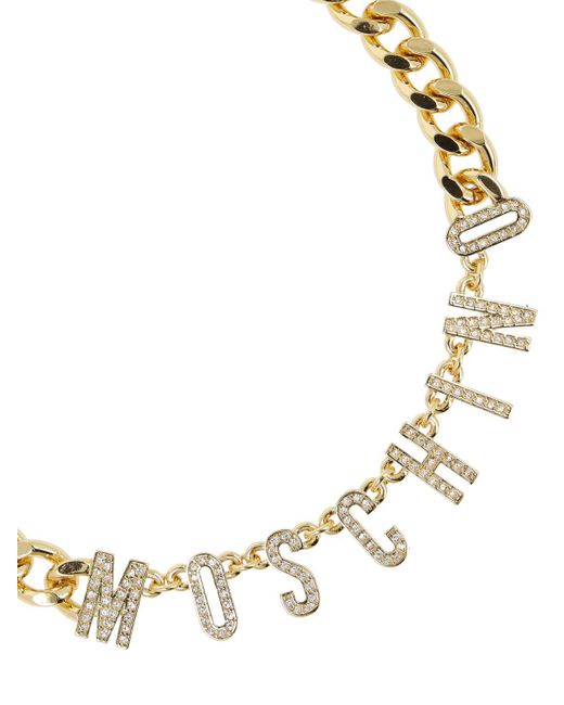 Moschino Metallic Crystal Collar Necklace