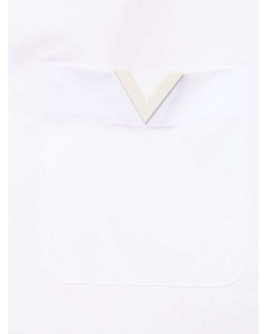 Chemise en coton à manches courtes Valentino pour homme en coloris White
