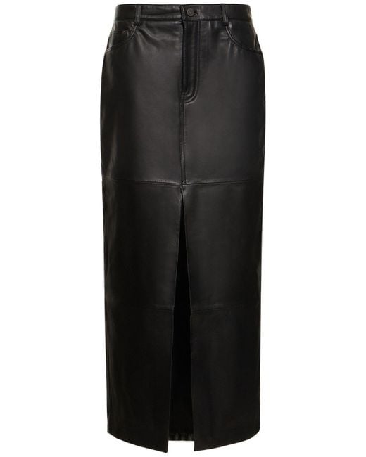 Reformation Black Veda Tazz Leather Maxi Skirt