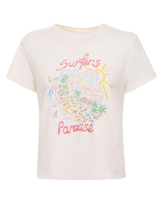 Re/done Pink Surfers Paradise Classic Cotton T-shirt