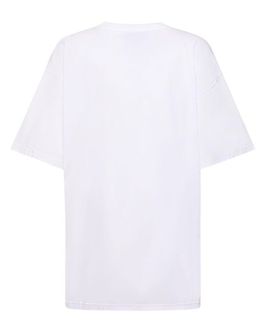 Moschino White T-shirt Aus Baumwolljersey Mit Logo