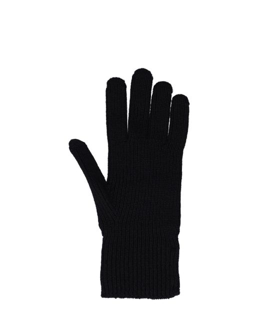Moncler Extrafeine Wolltrikot-handschuhe in Black für Herren