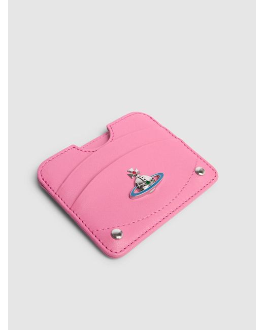 Porte-cartes en cuir half moon Vivienne Westwood en coloris Pink