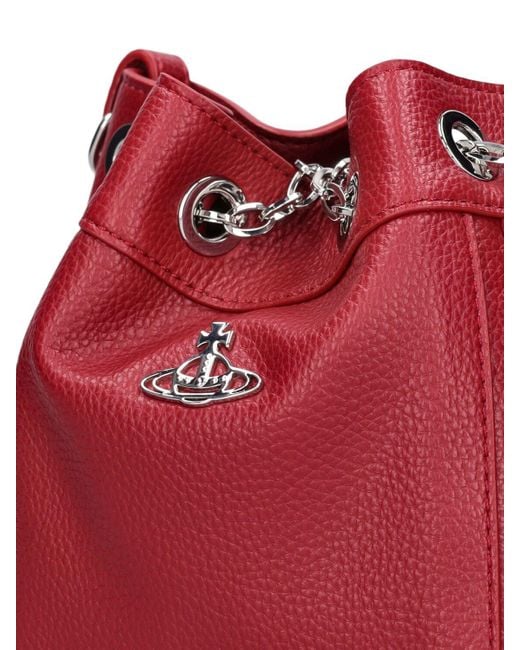 Vivienne Westwood Red Small Chrissy Faux Leather Bucket Bag