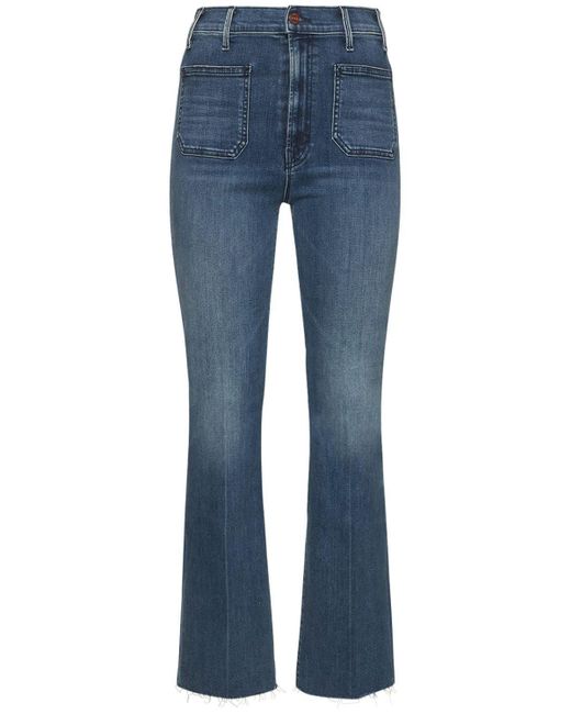 Mother The Hustler Patch Pocket Ankle Fray Jean in Blue | Lyst