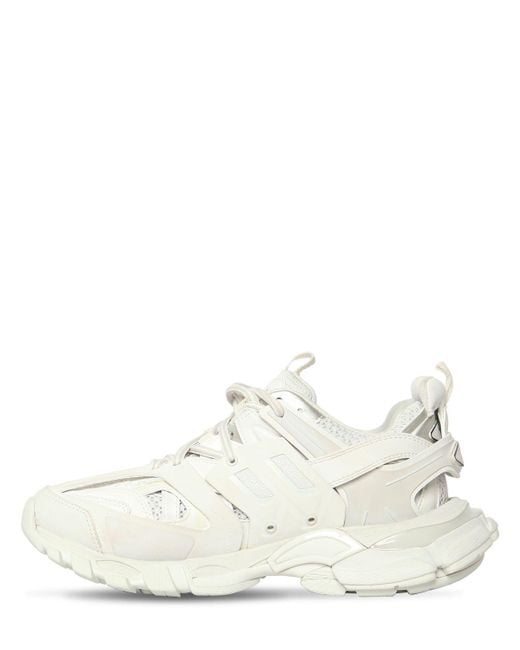 Sneakers "track" de piel sintética y malla 30mm Balenciaga de color White