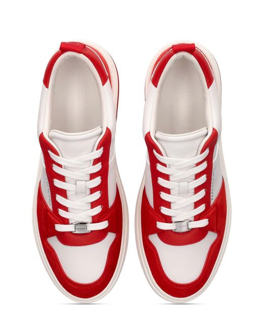 Ferragamo Sneakers Aus Leder "dennis" in Red für Herren